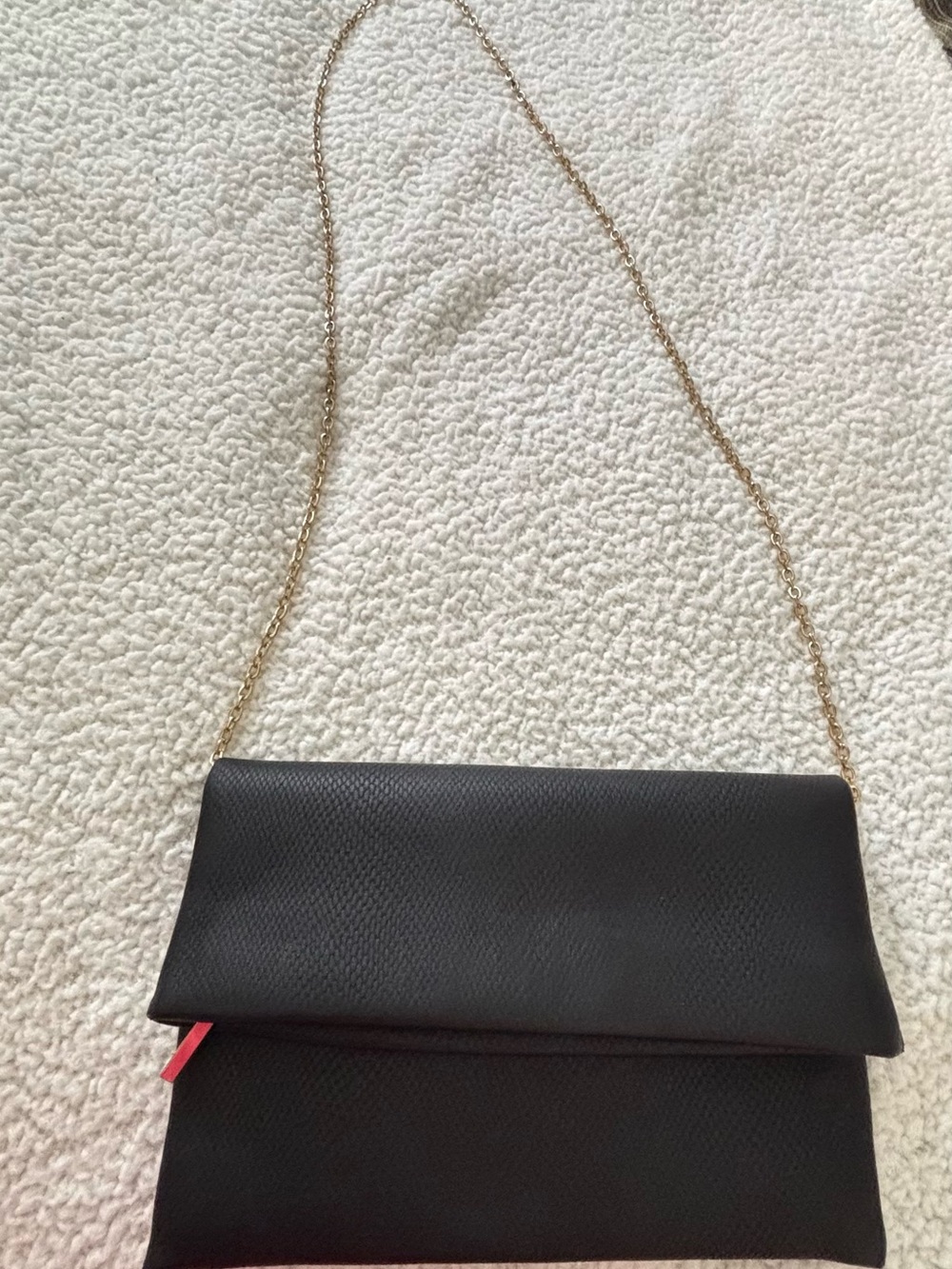Urban Expressions Black Clutch with Gold Chain Strap
